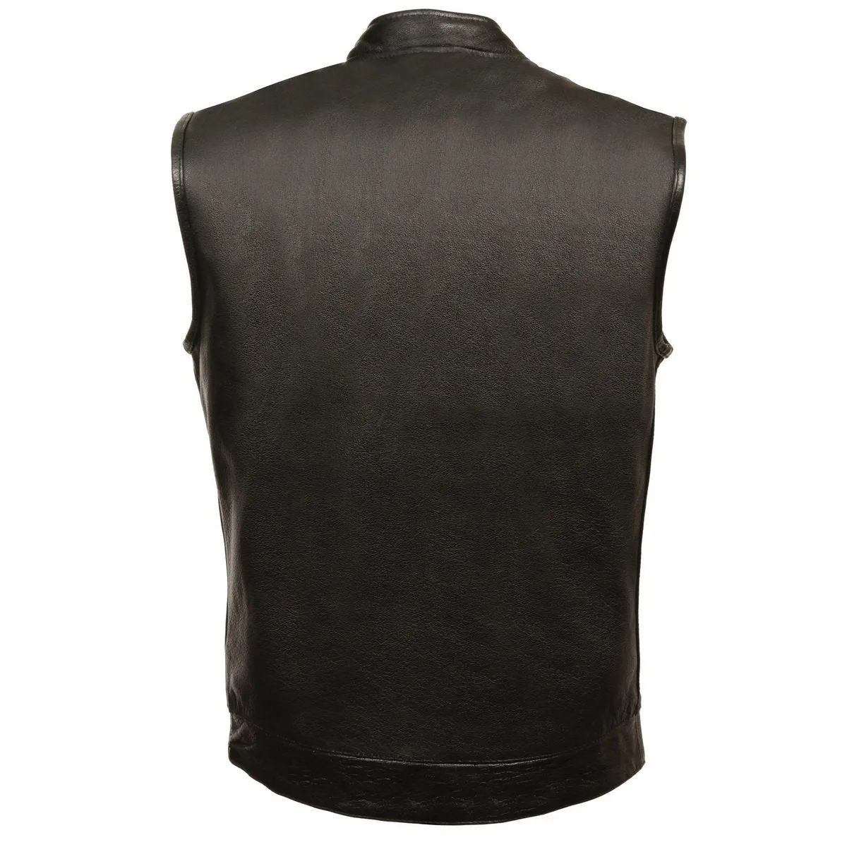 Milwaukee Leather SH2036 Men's Black Club Style' Open Neck Leather Vest