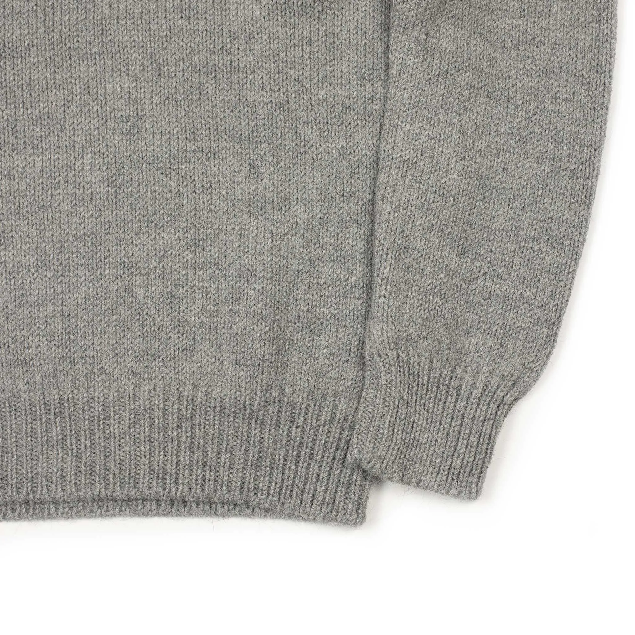 Mock neck sweater in grey merino alpaca mix