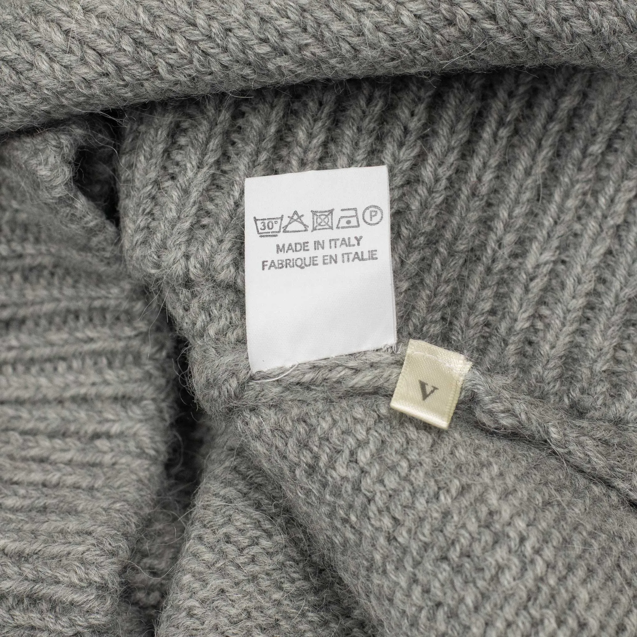 Mock neck sweater in grey merino alpaca mix