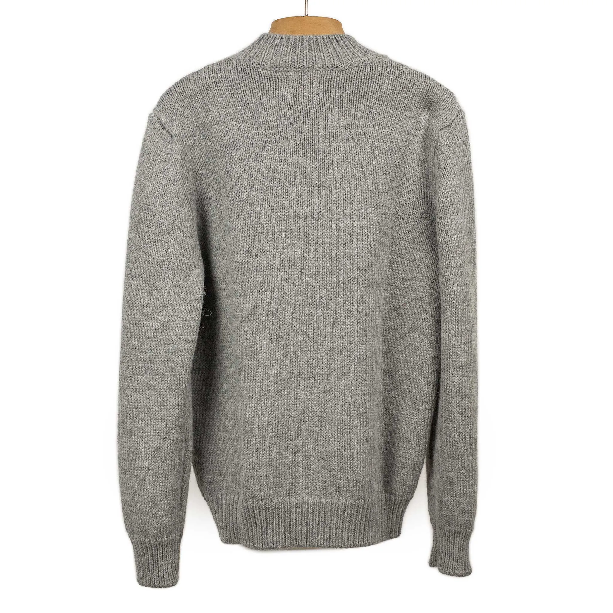 Mock neck sweater in grey merino alpaca mix