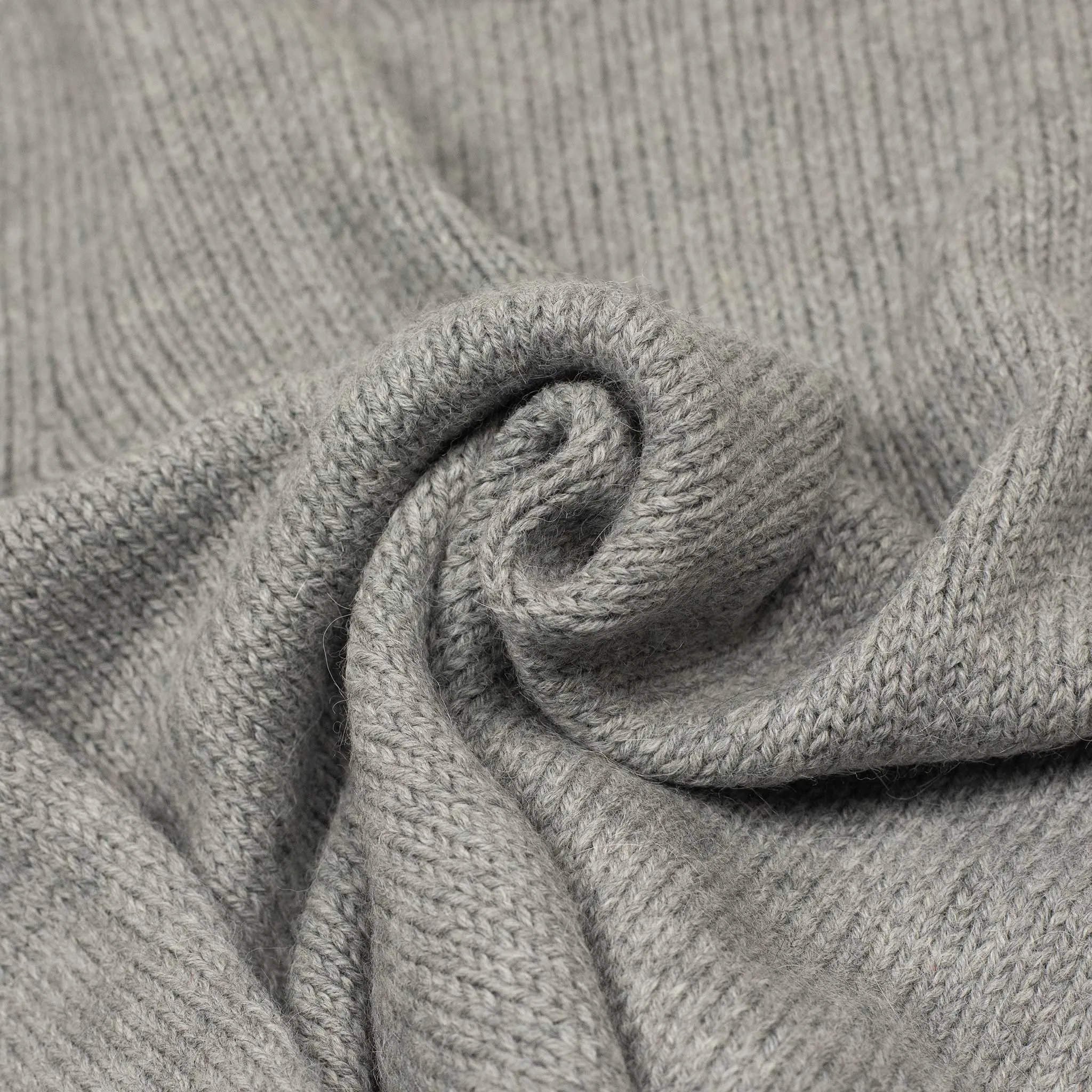 Mock neck sweater in grey merino alpaca mix