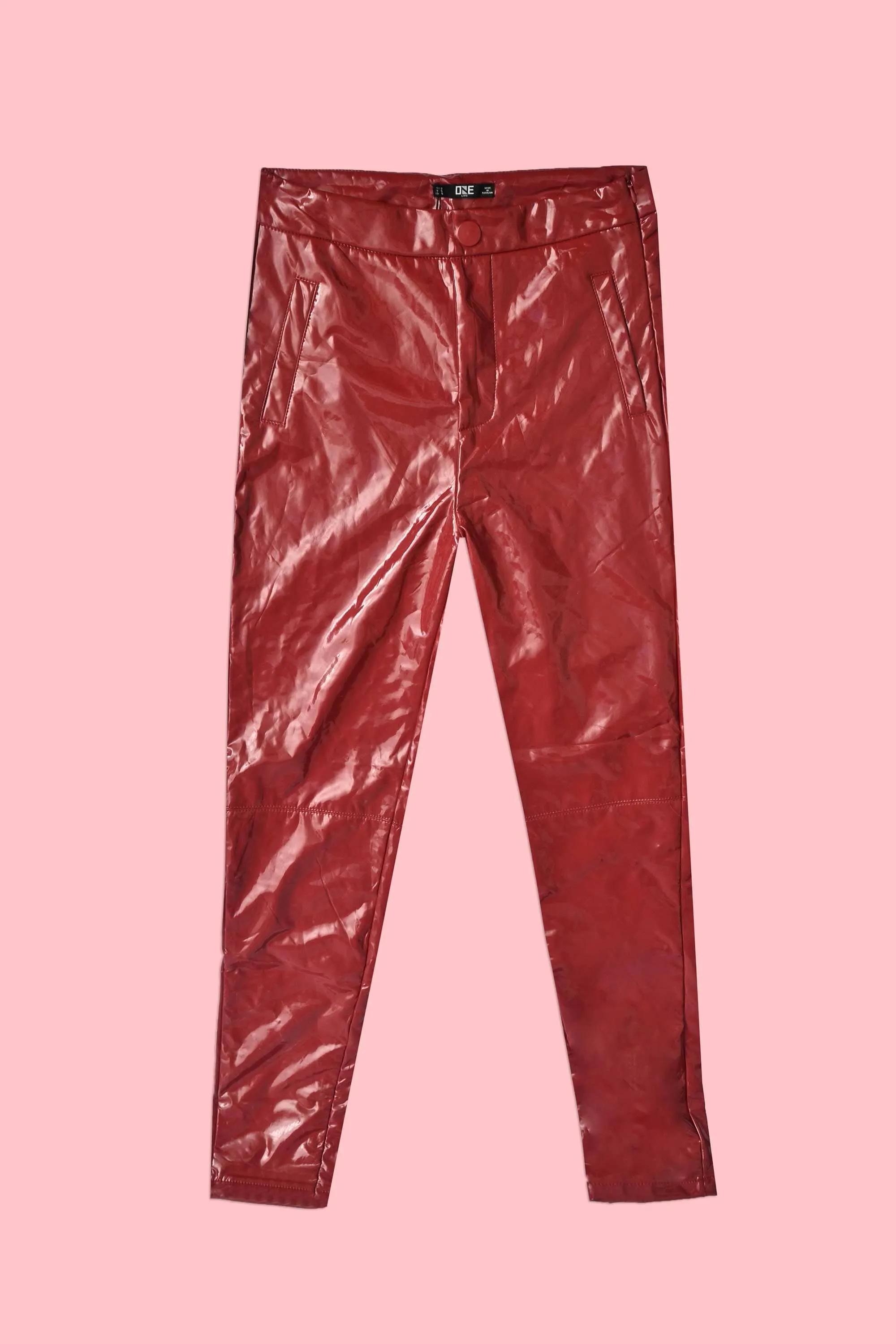 OL Women's Glitter Faux Leather Pants