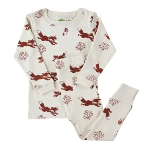 parade organics 2 piece long sleeve jammies - foxes