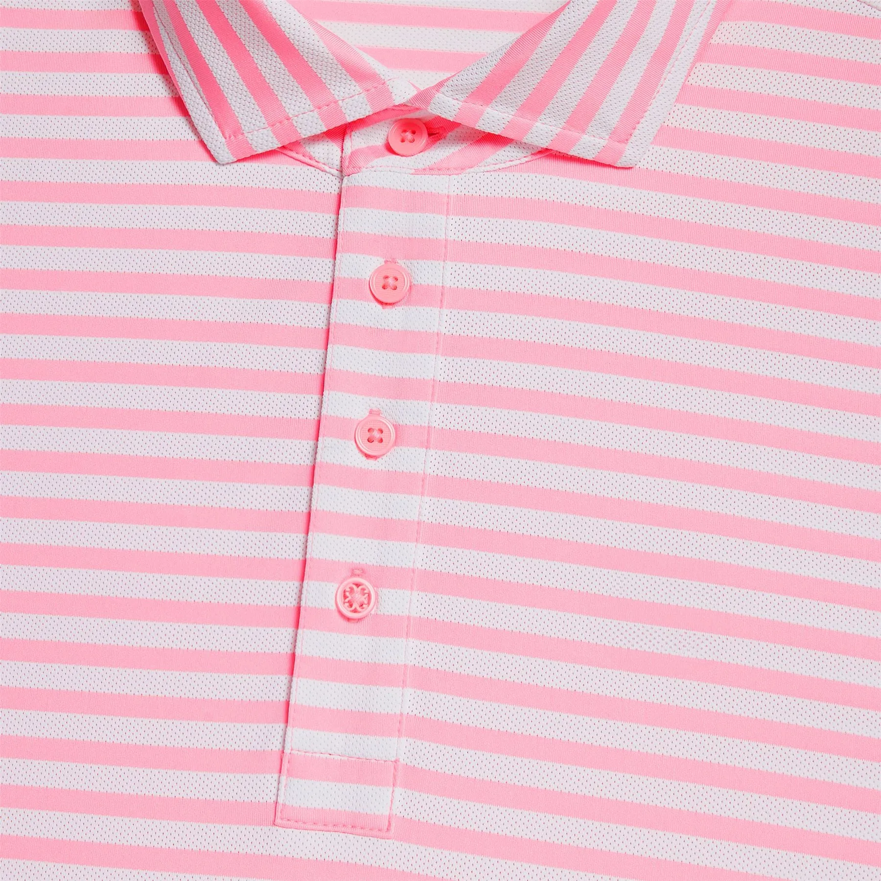 Perforated Stripe Tech Jersey Polo Candy - SS24