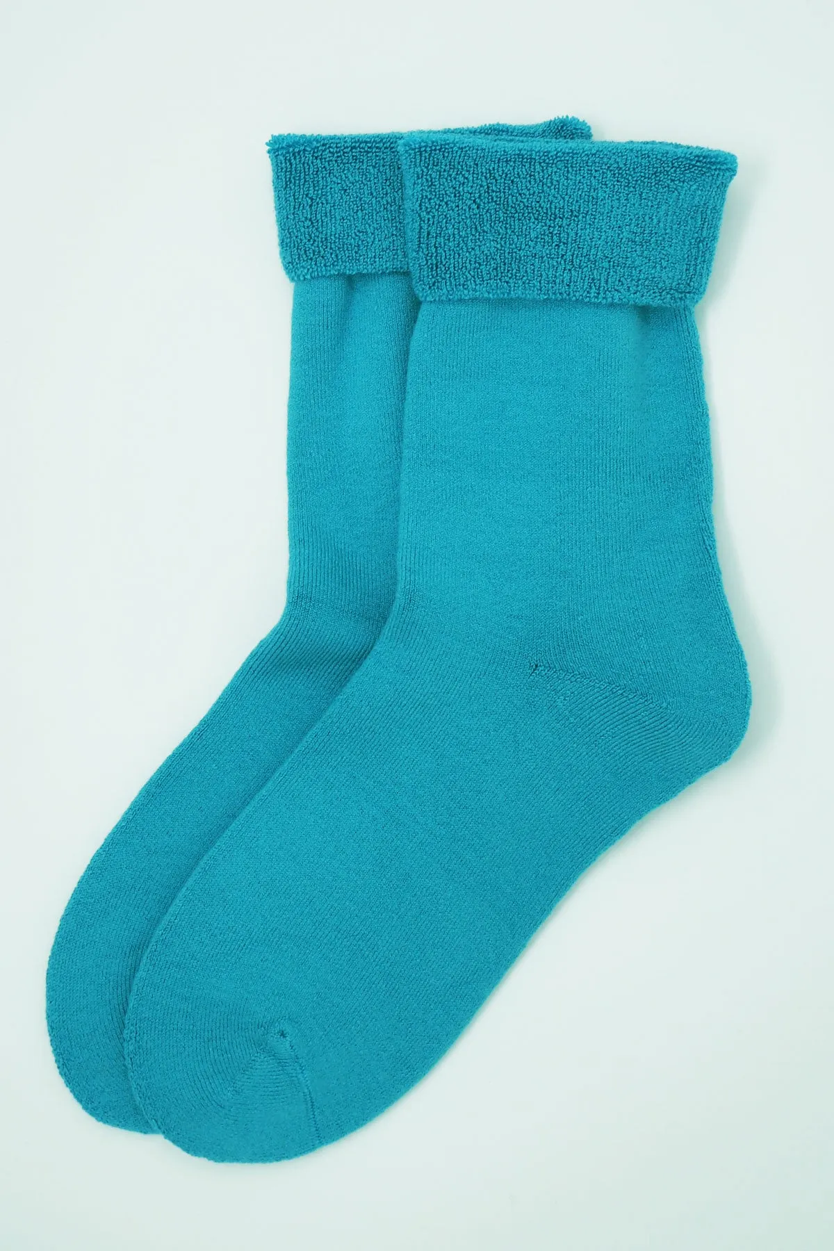 Plain Women's Bed Socks - Aqua