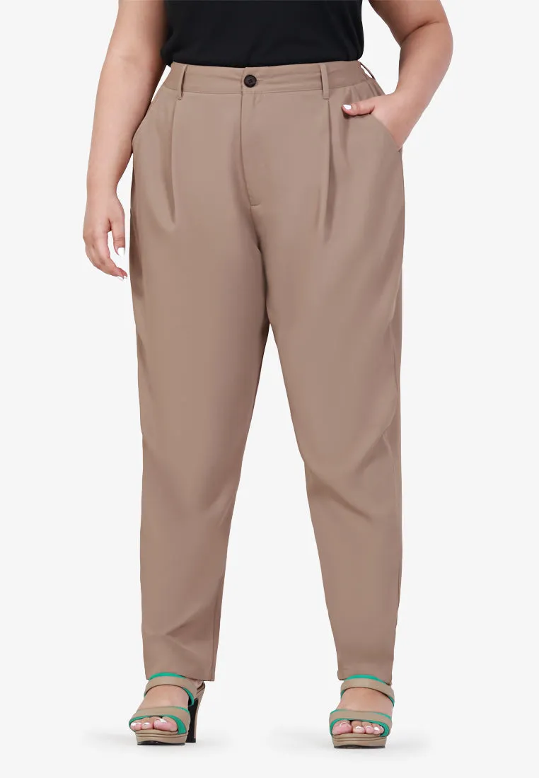 Poise Tapered Leg Work Pants - Brown