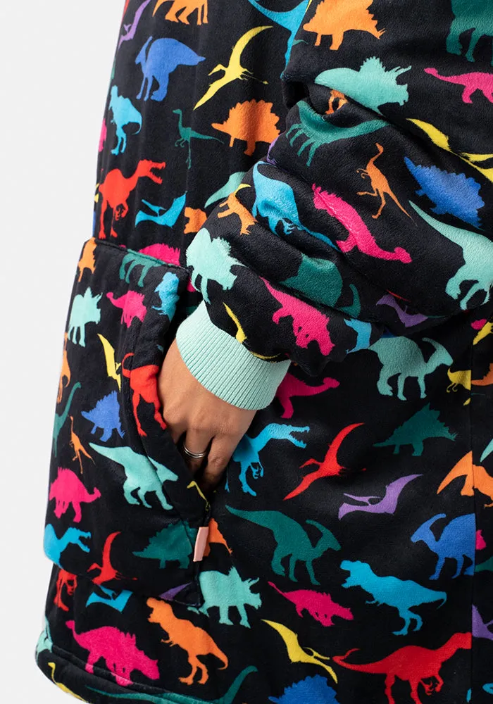 Popsy Pop-On Oversize Dinosaur Print Hoodie