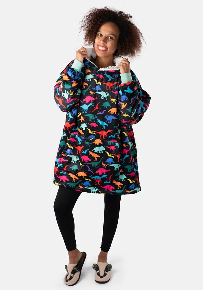 Popsy Pop-On Oversize Dinosaur Print Hoodie