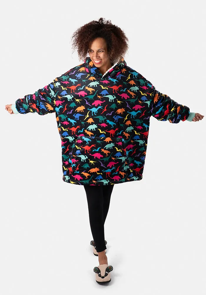 Popsy Pop-On Oversize Dinosaur Print Hoodie