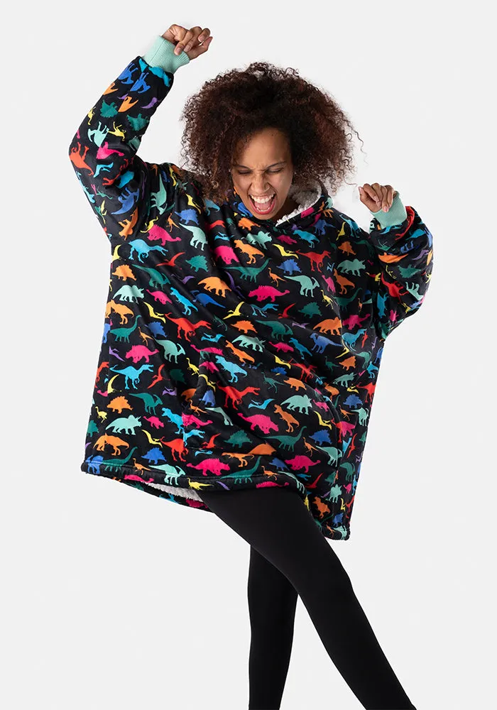 Popsy Pop-On Oversize Dinosaur Print Hoodie