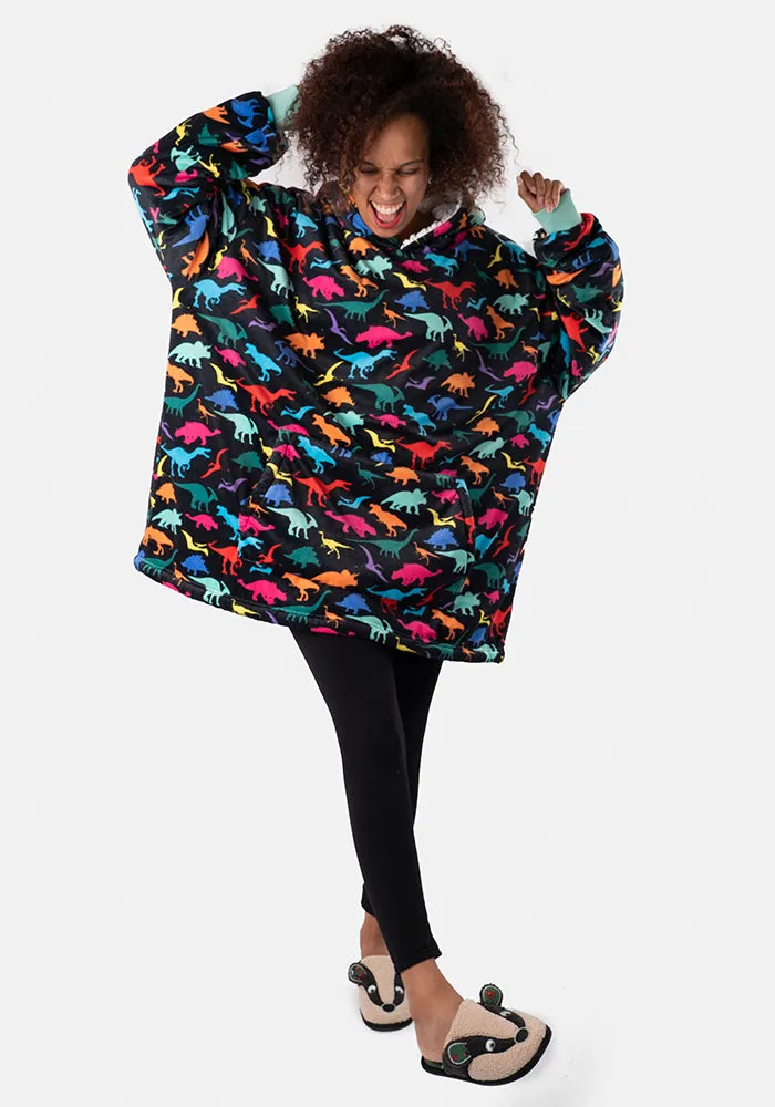 Popsy Pop-On Oversize Dinosaur Print Hoodie