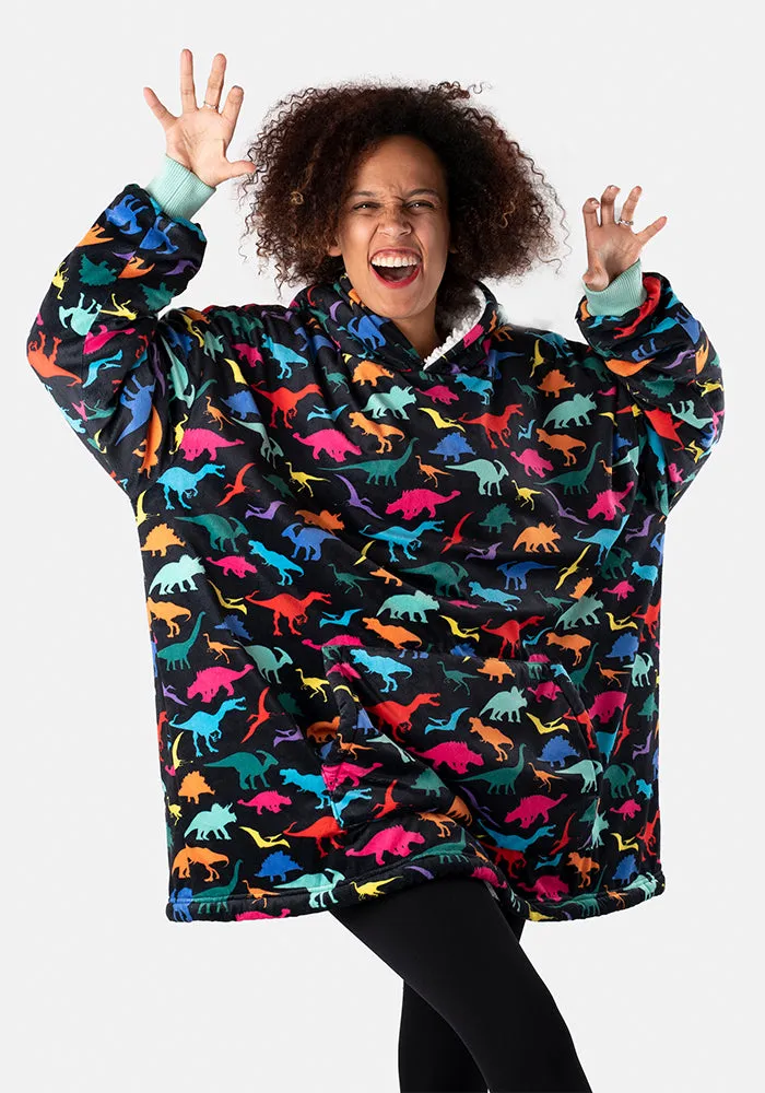 Popsy Pop-On Oversize Dinosaur Print Hoodie