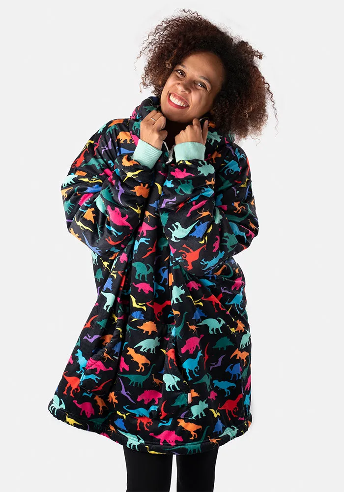 Popsy Pop-On Oversize Dinosaur Print Hoodie