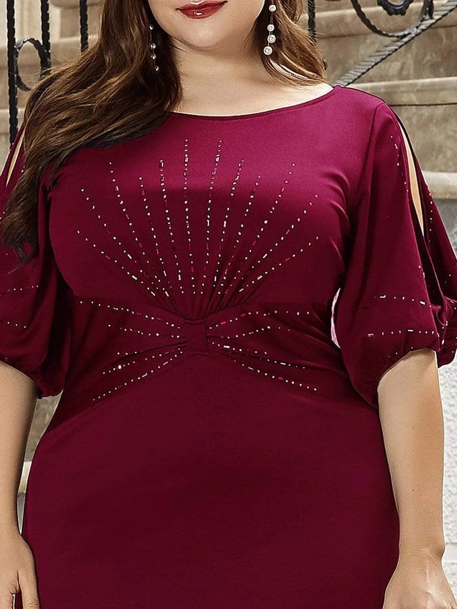 Round Neck Bodycon Half Sleeve Formal Dress