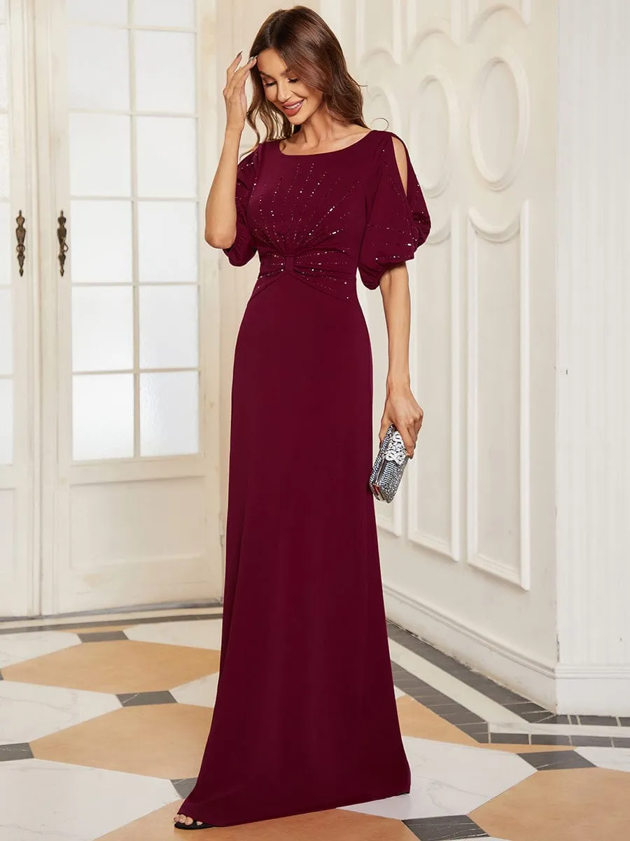 Round Neck Bodycon Half Sleeve Formal Dress