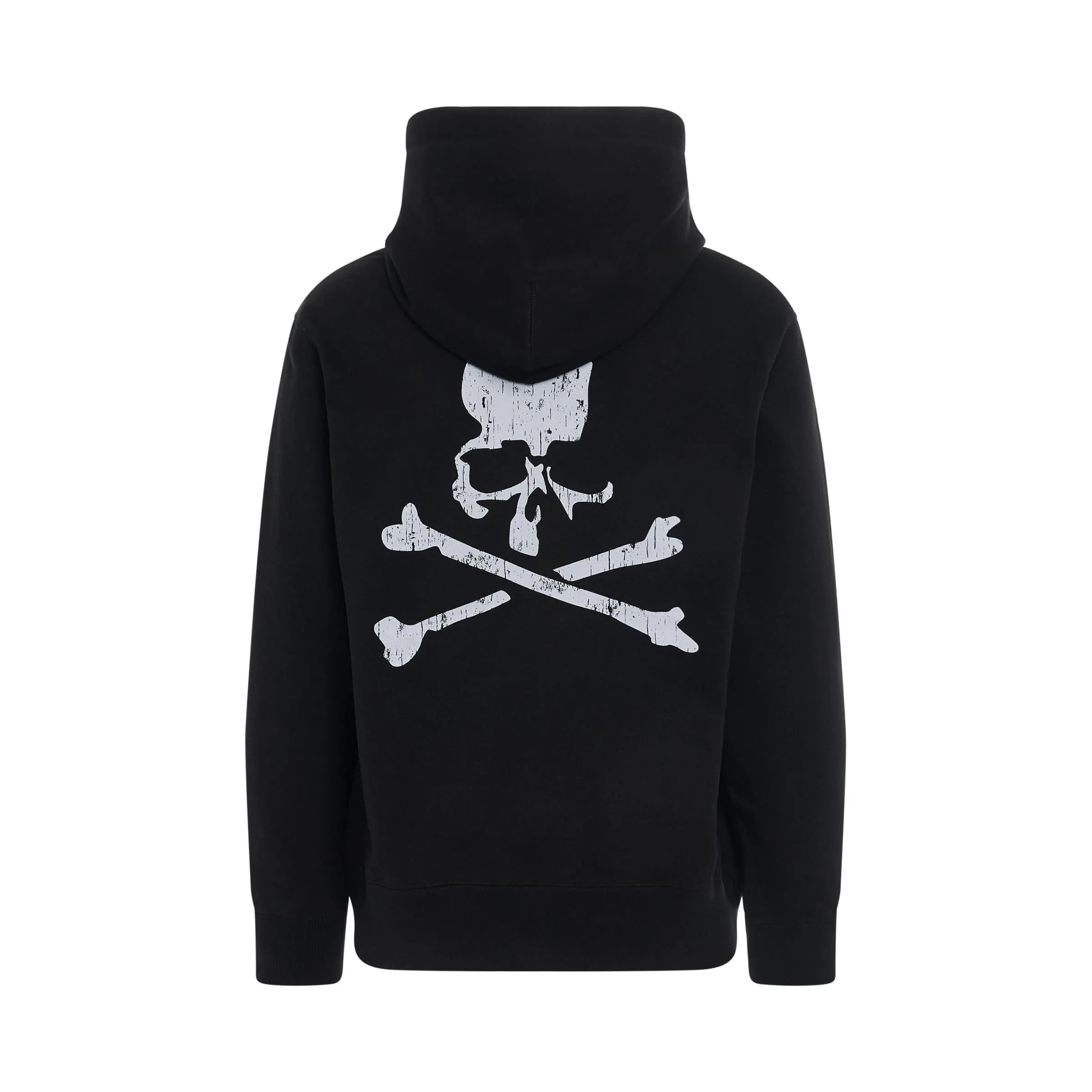 Rubbed Logo Hoodie in Black