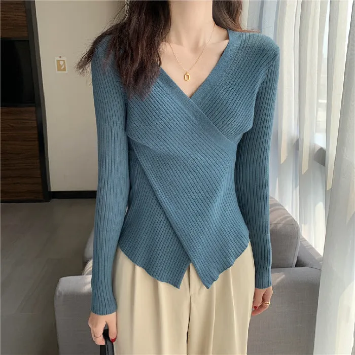 Sexy Matching INS Trendy V-Neck Thin Niche Sweater Women Tops Outerwear