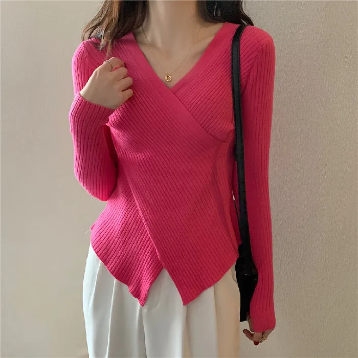 Sexy Matching INS Trendy V-Neck Thin Niche Sweater Women Tops Outerwear