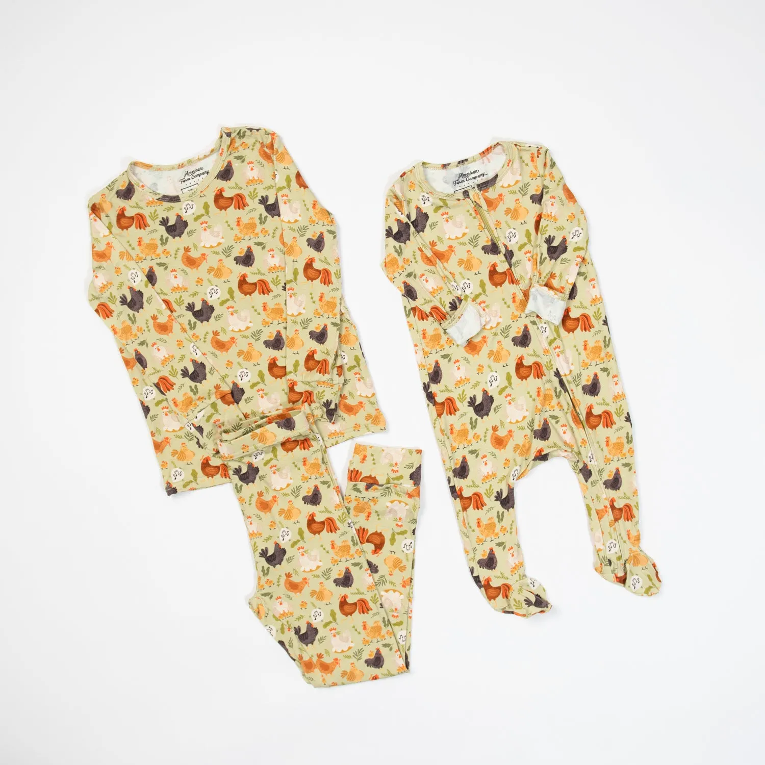 Singing Chickens Toddler/Youth Bamboo Pajamas