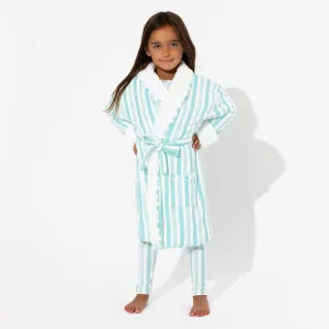 Slumber Stripes Bamboo Kids Sherpa Robe