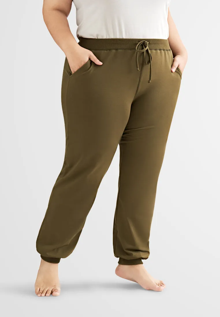 Sonica Active Cotton Jogger Pants - Army Green