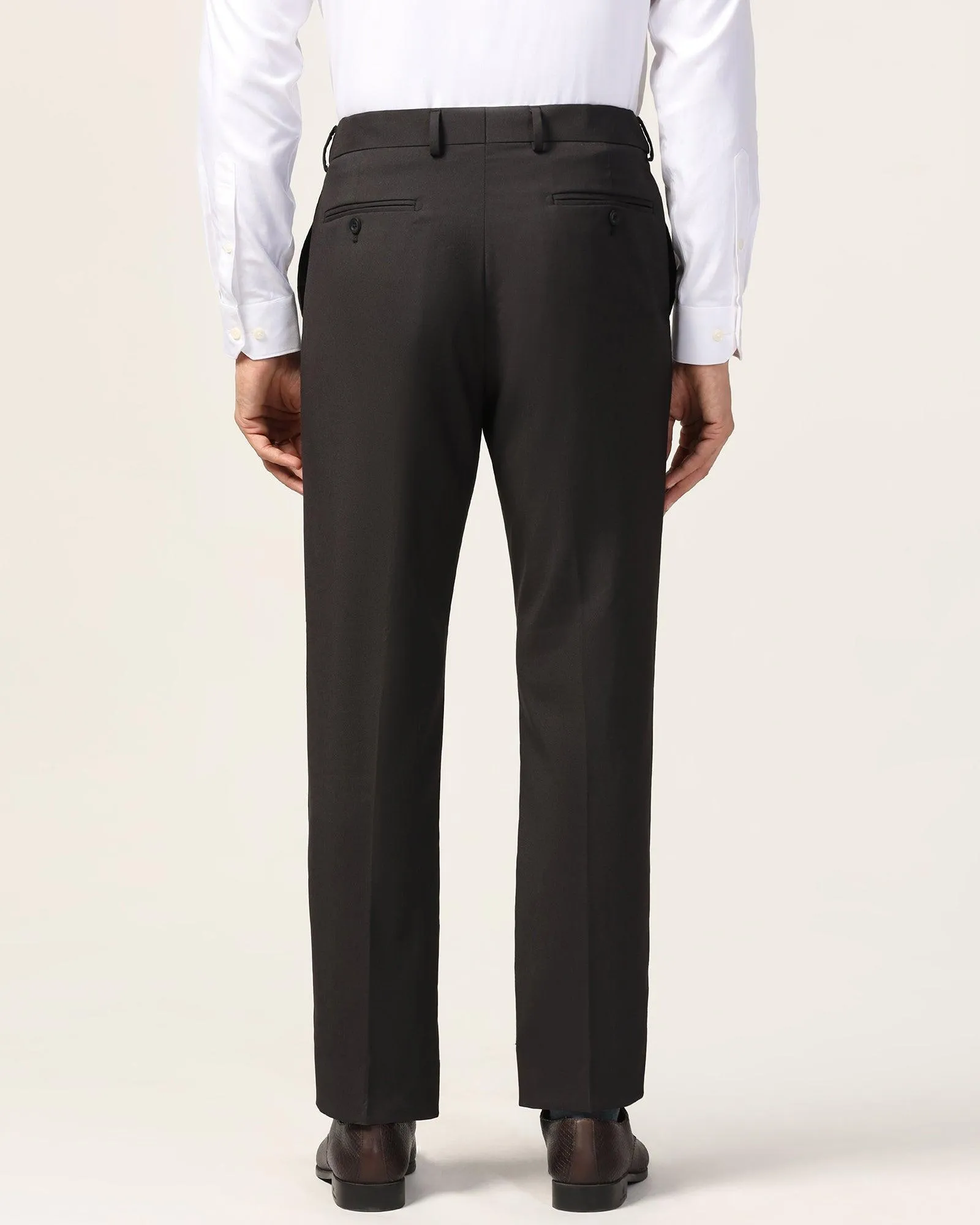 Straight B-90 Formal Black Textured Trouser - Mazda