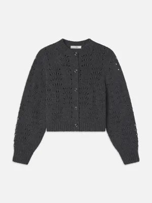 Textured Stitch Cardigan -- Dark Gris Heather