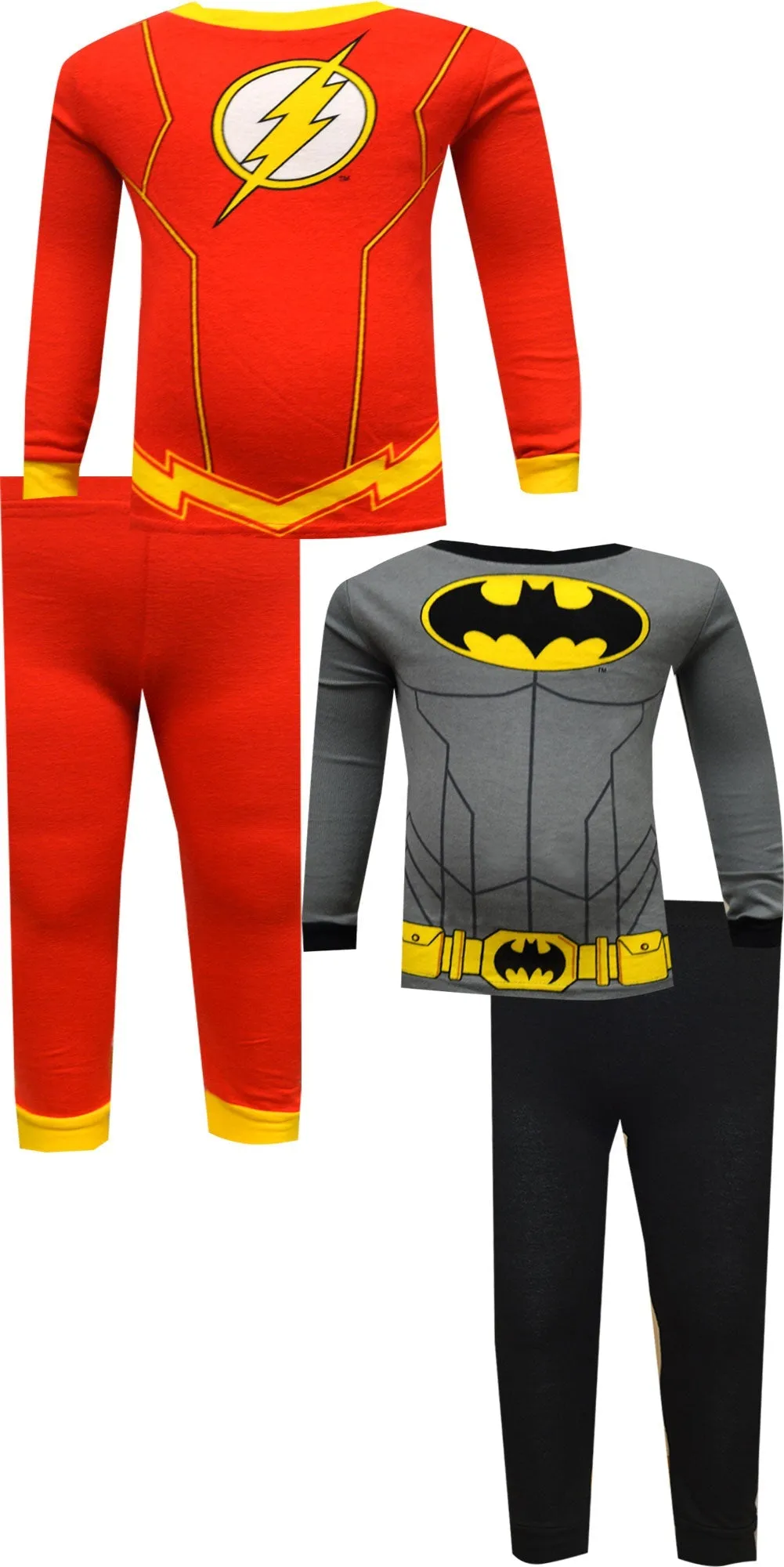 The Flash And Batman Cotton 4 Piece Pajama