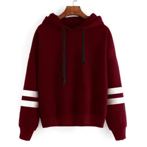 Trendy Women Hooded Loose Long Sleeved Sweatshirt Outerwear