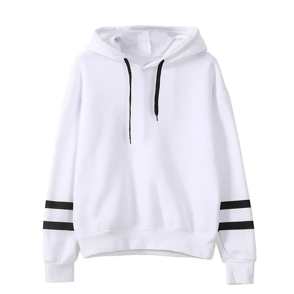 Trendy Women Hooded Loose Long Sleeved Sweatshirt Outerwear