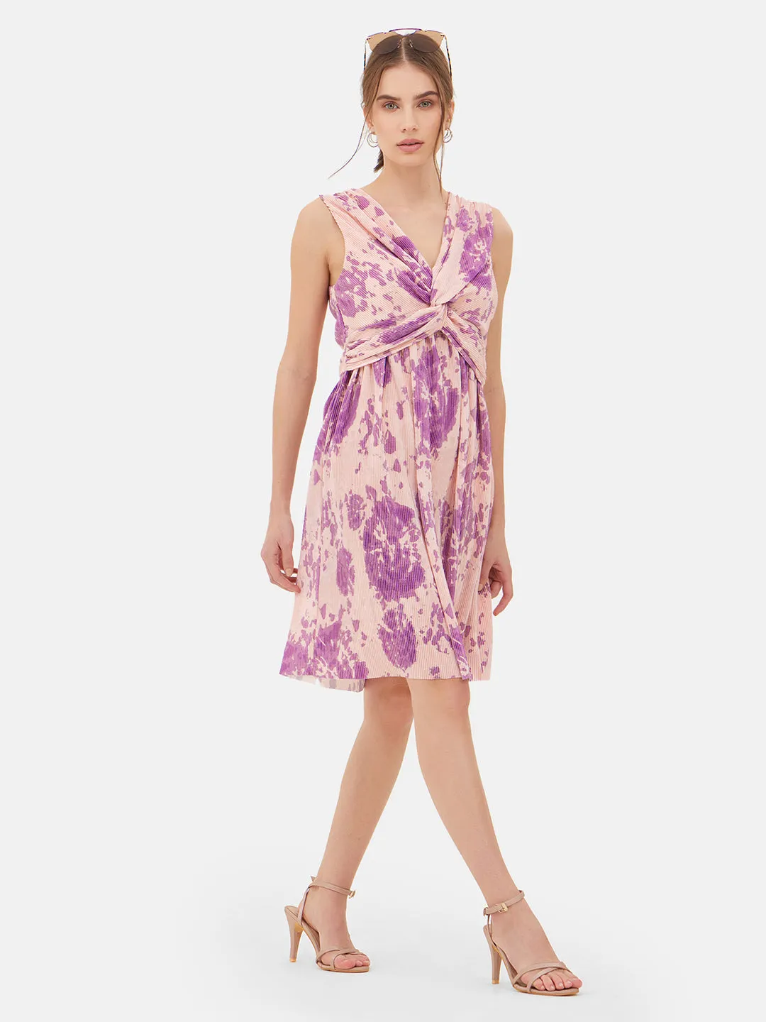 Violet Knotted Mini Dress