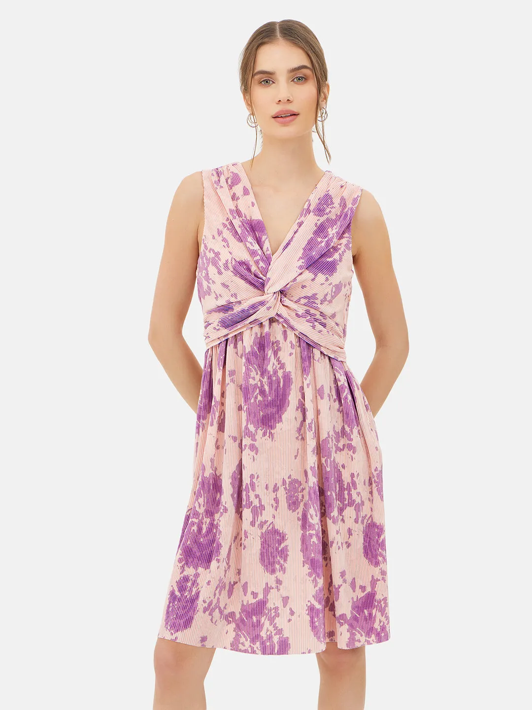 Violet Knotted Mini Dress