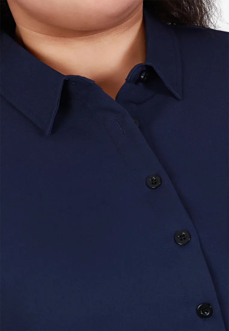 Wakely Basic Professional Work Shirt - Dark Blue