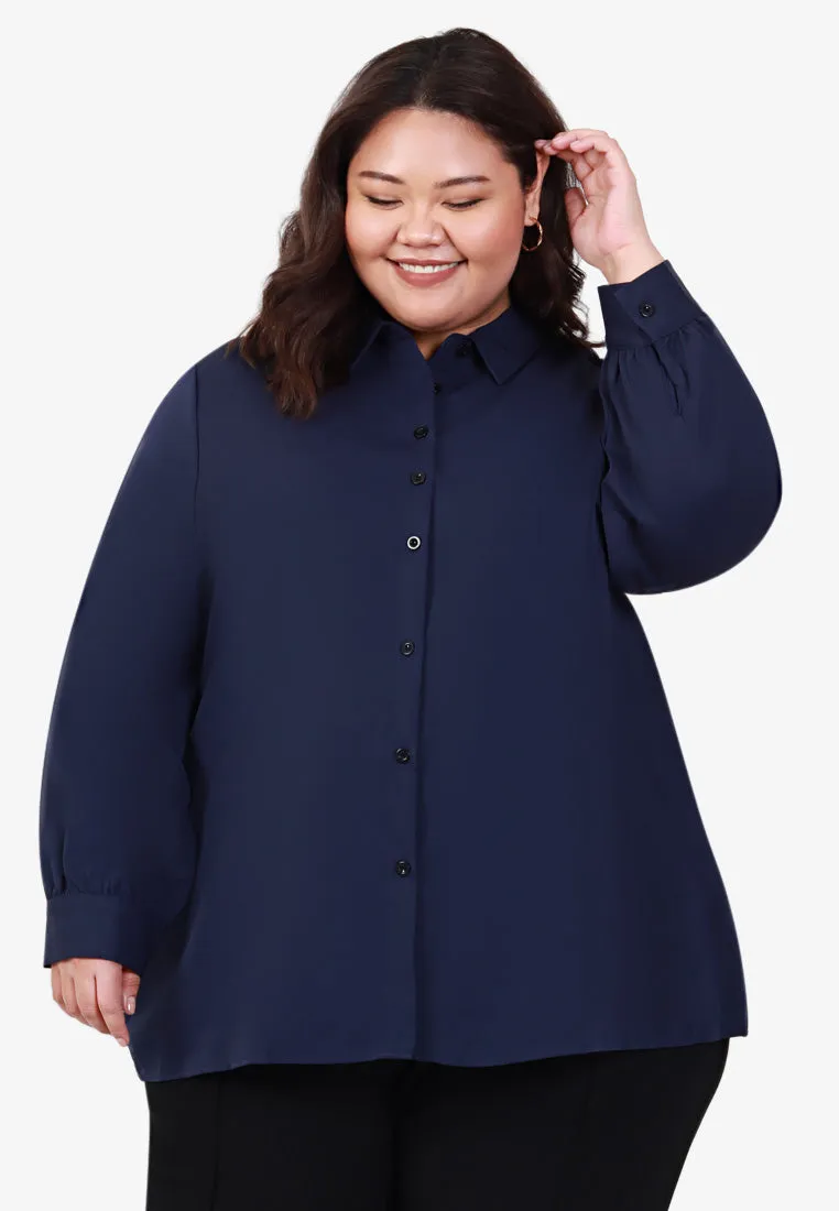 Wakely Basic Professional Work Shirt - Dark Blue