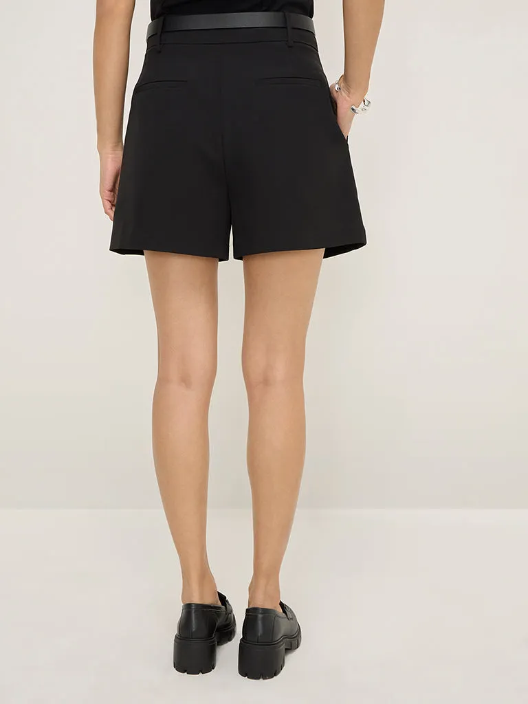 Wardrobe Black High-Rise Shorts