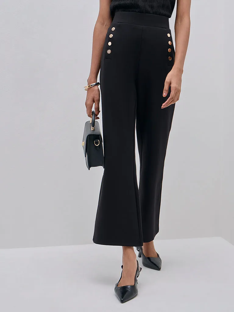 Wardrobe Black High-Rise Wide-Leg Trousers