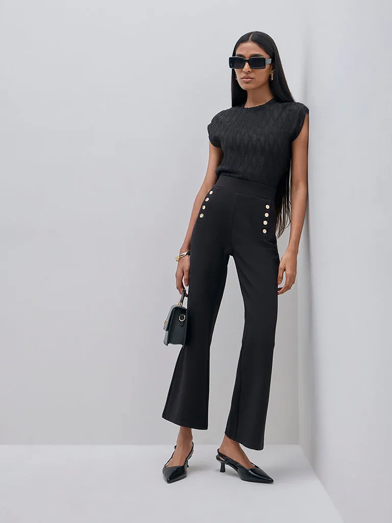 Wardrobe Black High-Rise Wide-Leg Trousers