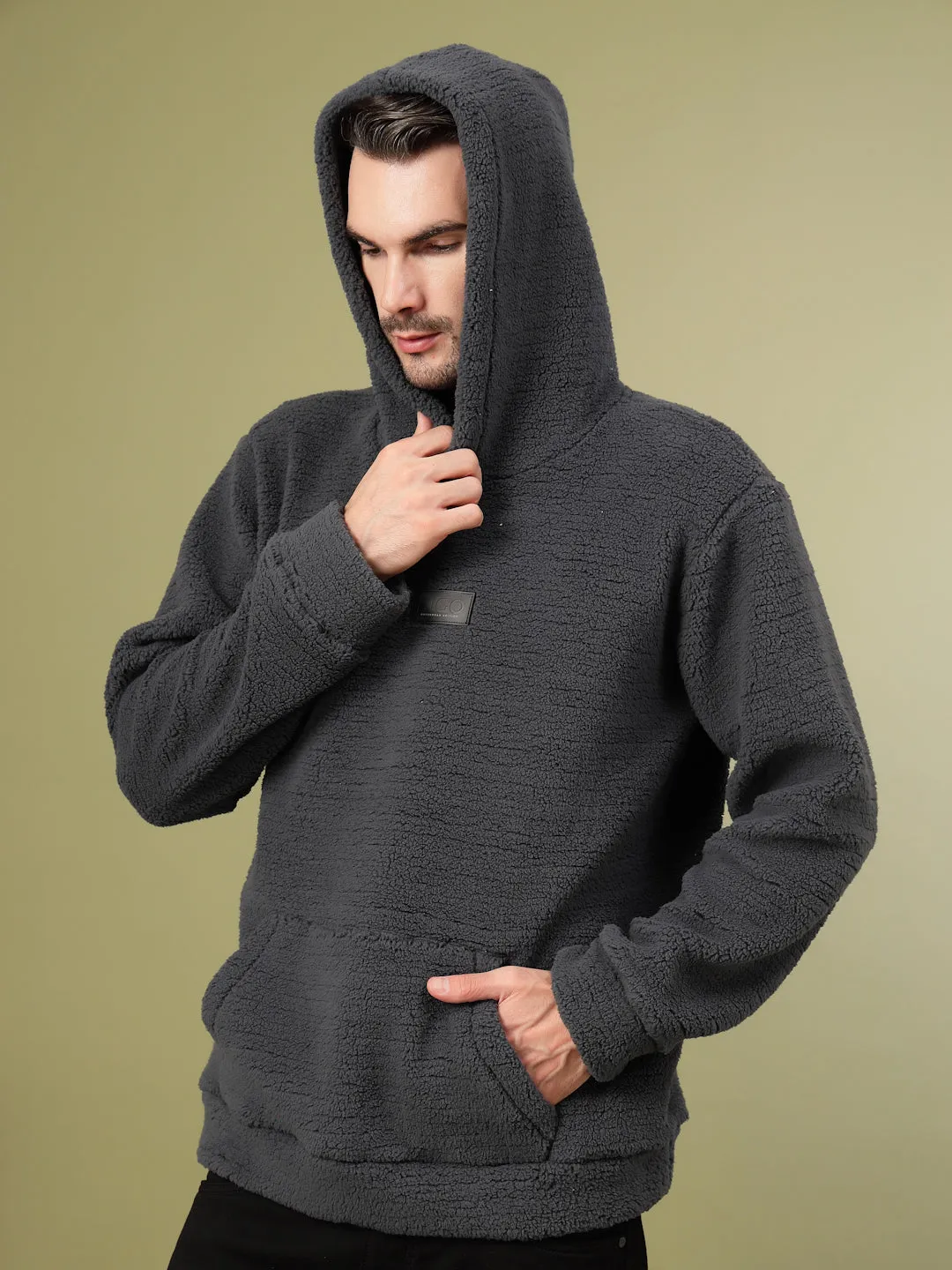 Warm Hooded Sherpa Sweatshirt