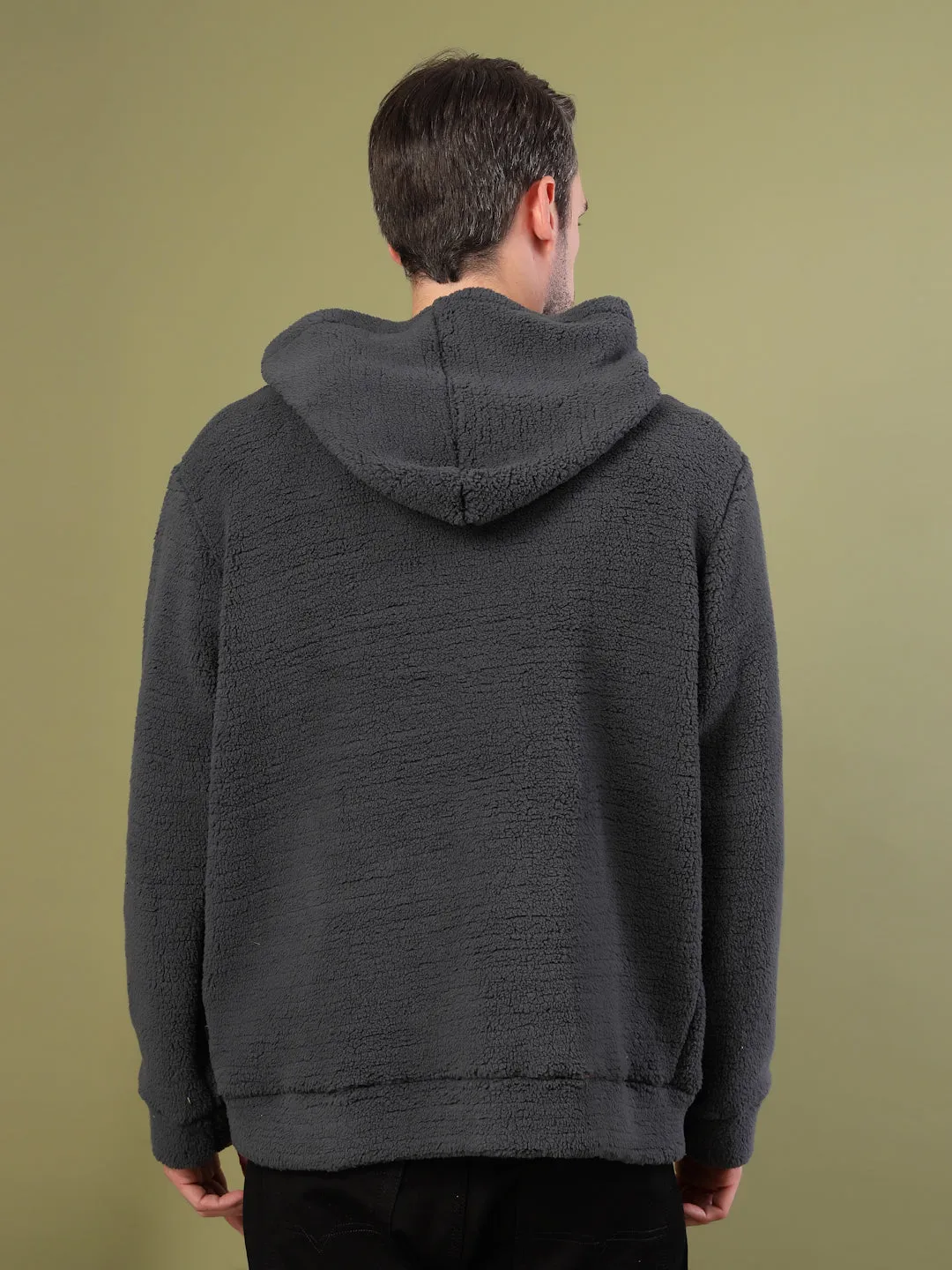 Warm Hooded Sherpa Sweatshirt