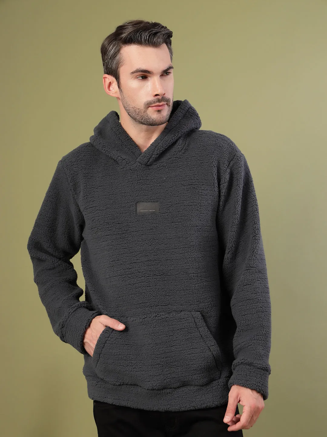 Warm Hooded Sherpa Sweatshirt