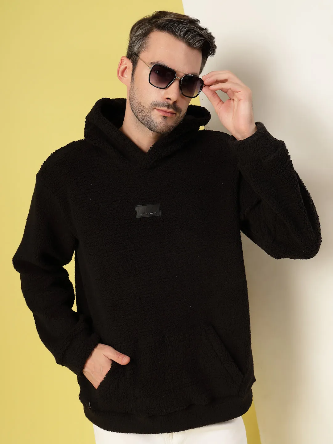 Warm Hooded Sherpa Sweatshirt