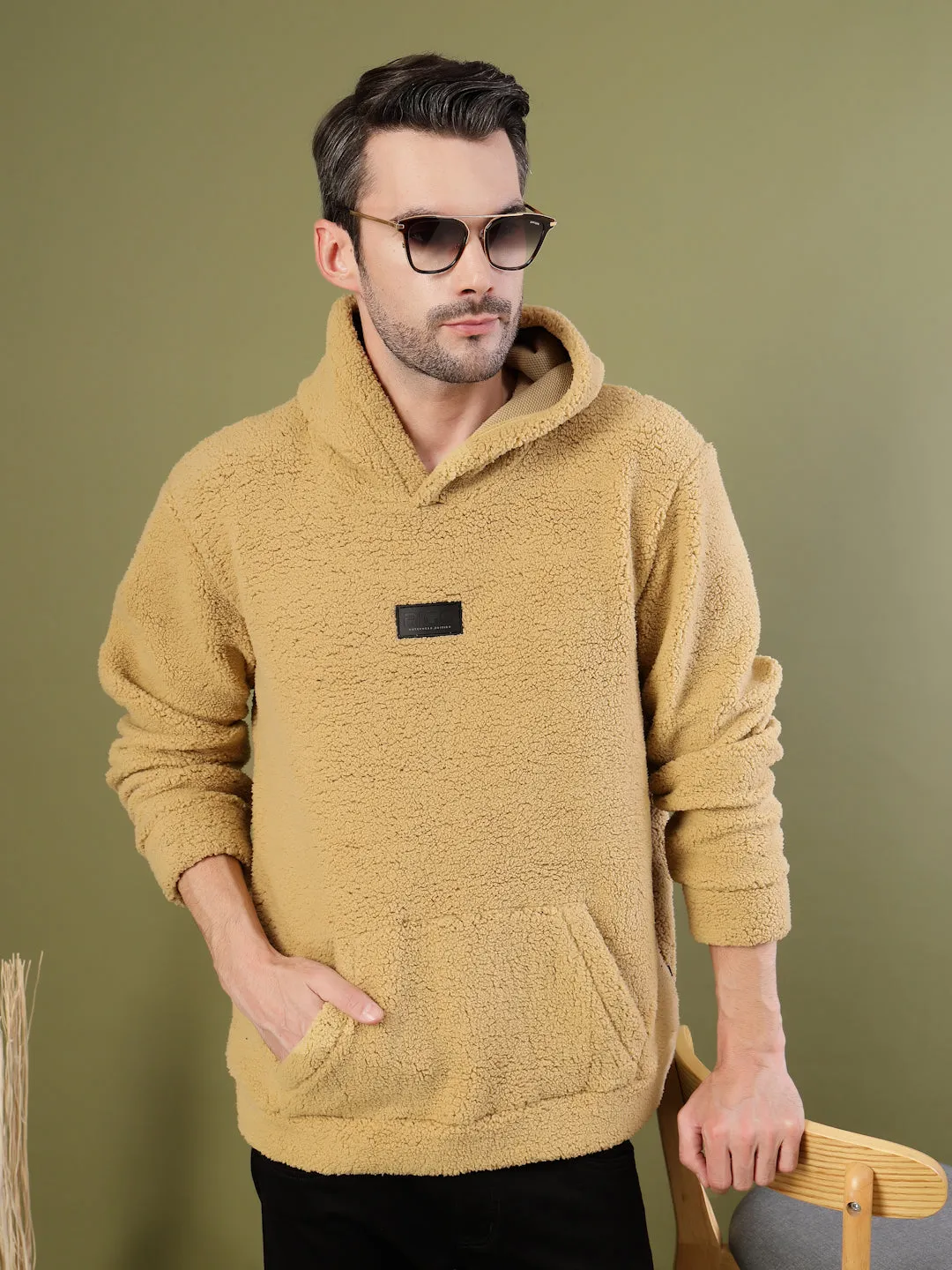 Warm Hooded Sherpa Sweatshirt