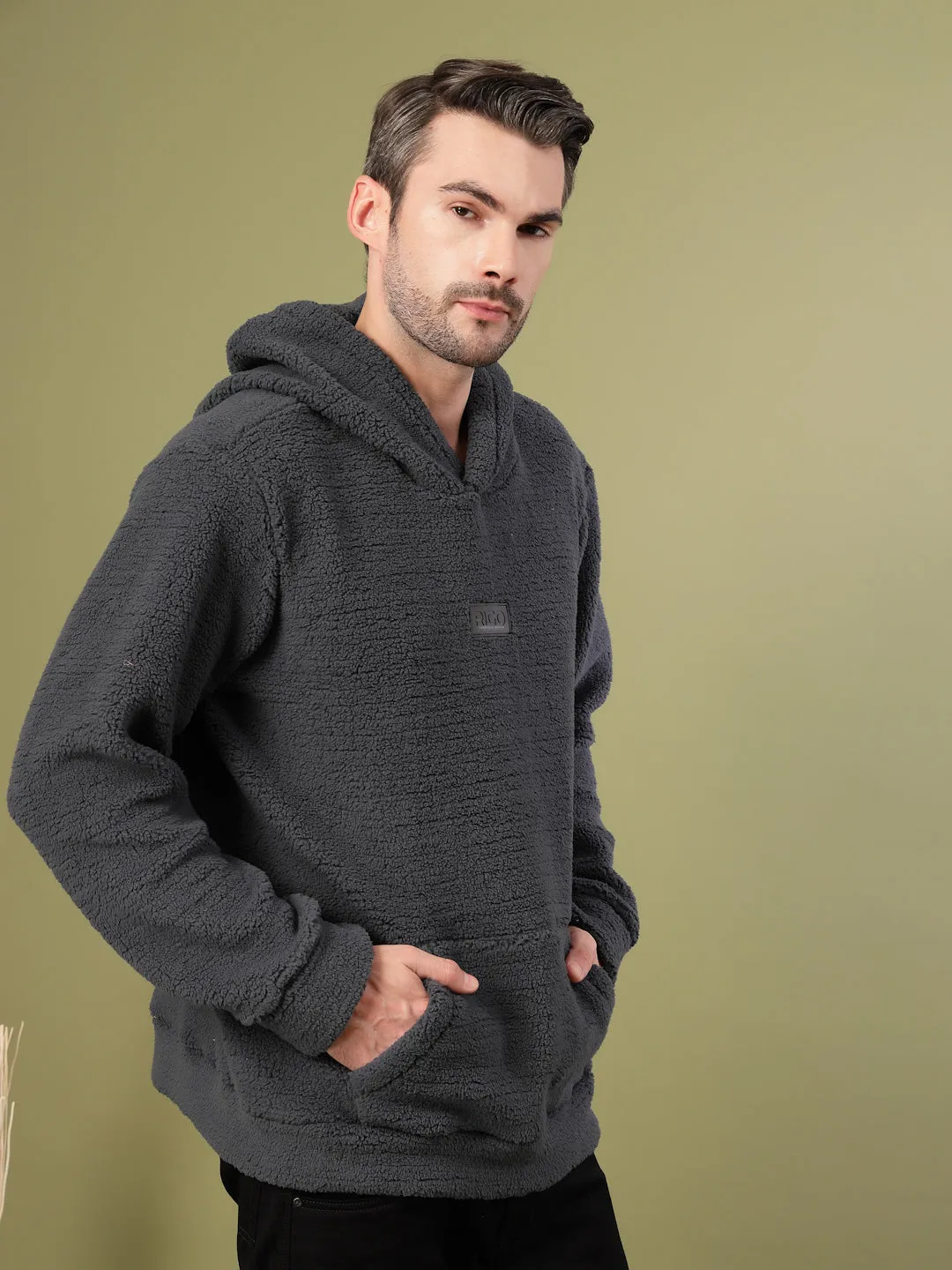 Warm Hooded Sherpa Sweatshirt