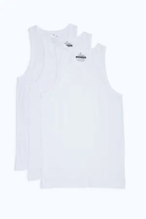 White 3-Pack Sleeveless Vest