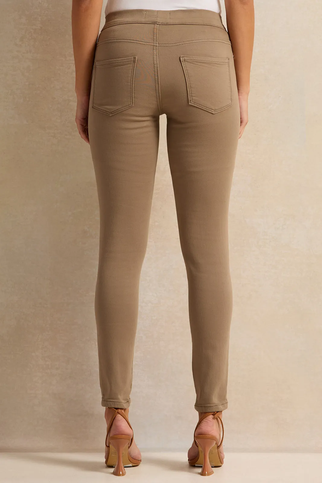 Women Beige Skinny Fit Jeggings