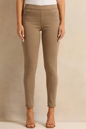 Women Beige Skinny Fit Jeggings