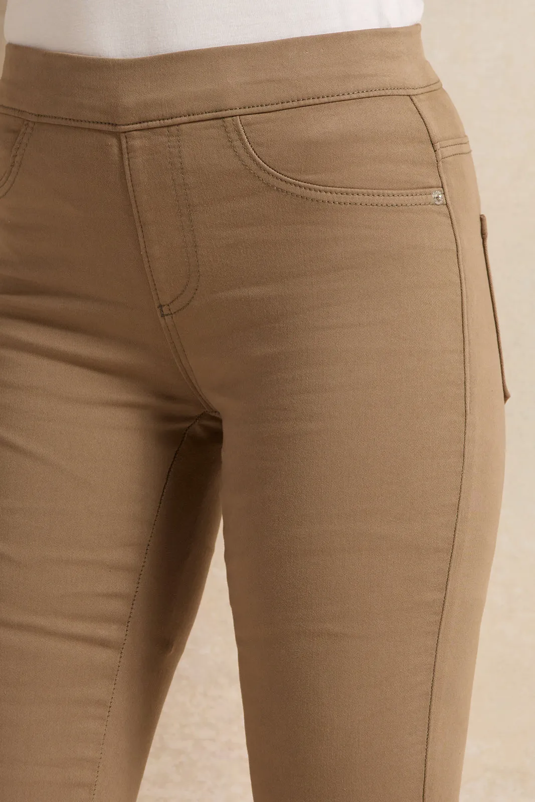 Women Beige Skinny Fit Jeggings