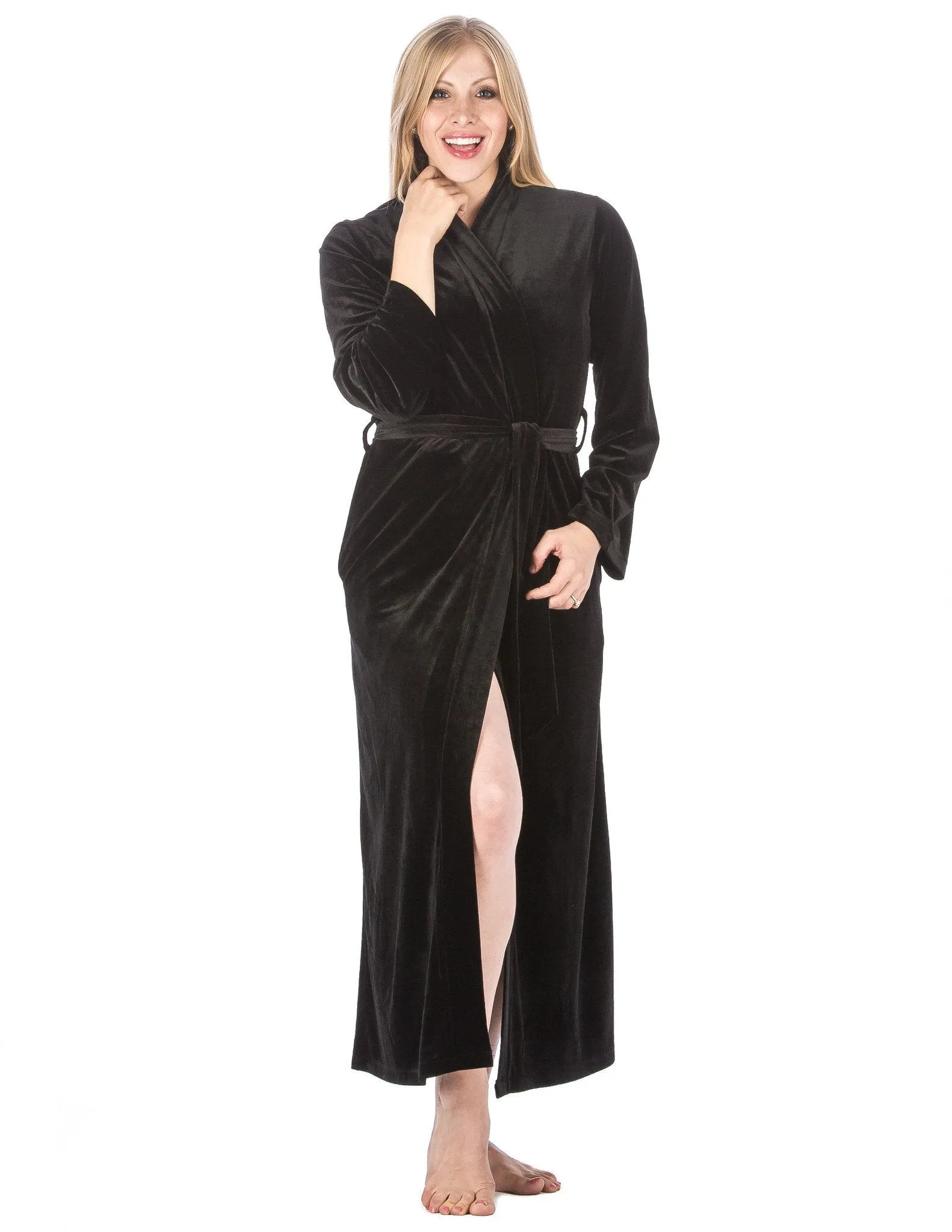 Women's Royal Velvet Robe - Black