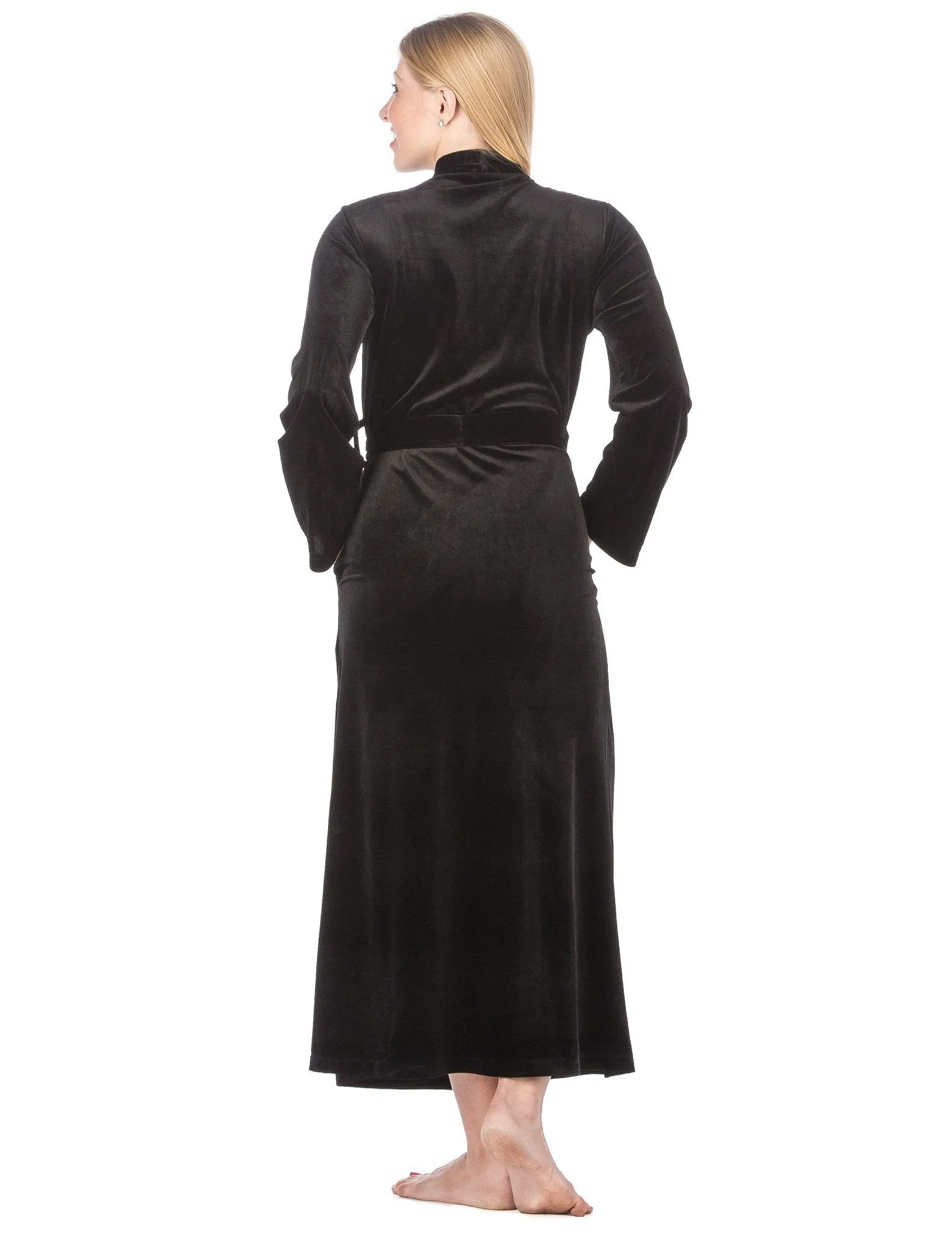 Women's Royal Velvet Robe - Black