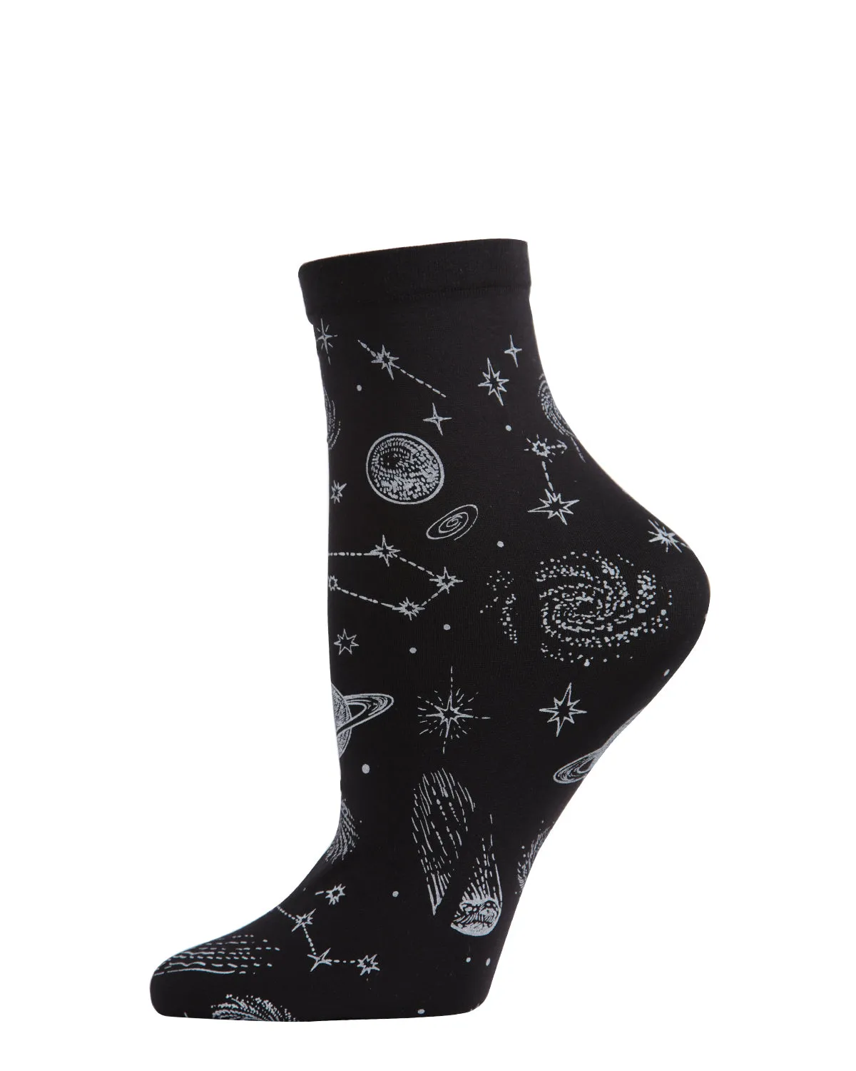 Women's Stars and Planets Align Cosmos Print Anklet Sock